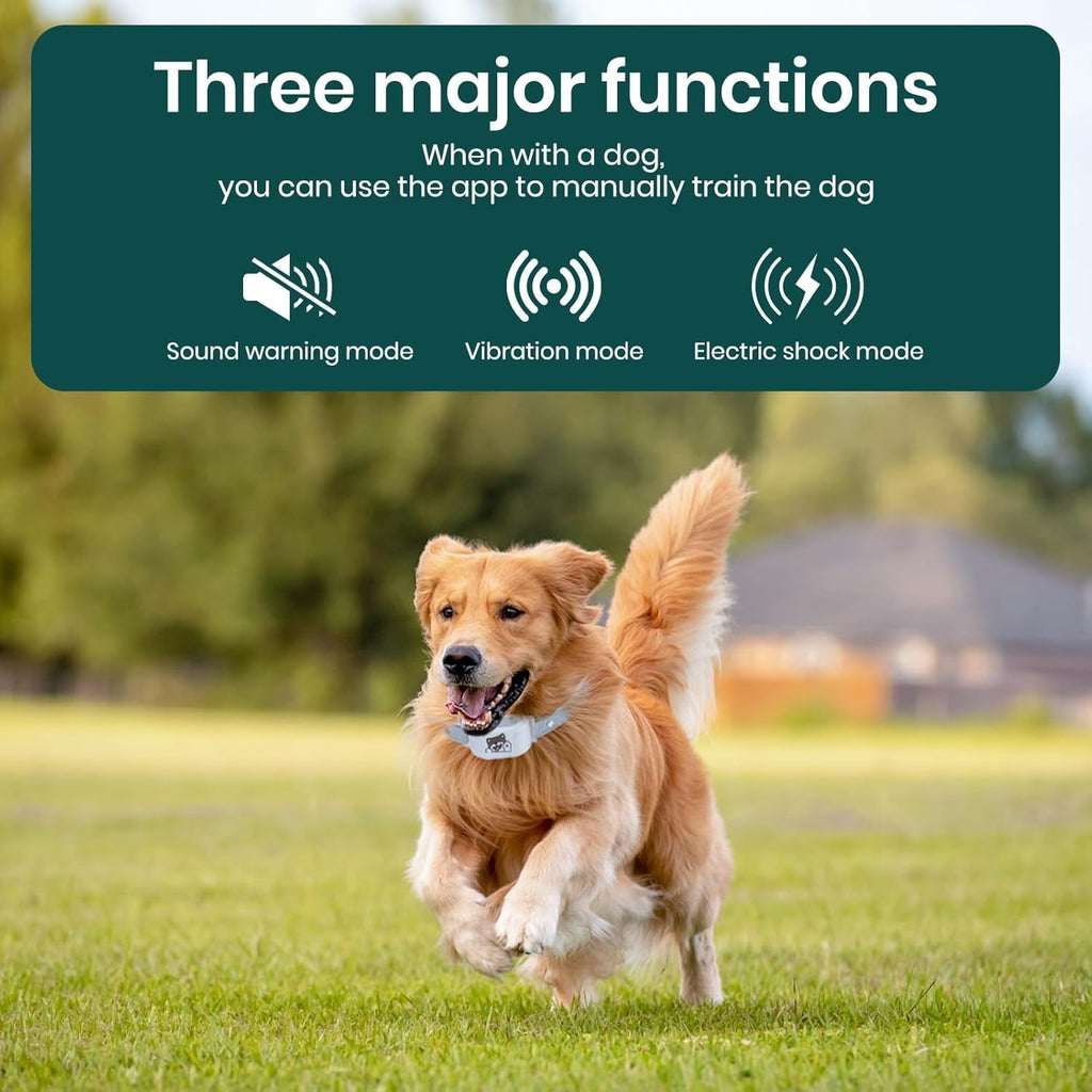 GPS Dog Collar Wireless Fence Training Waterproof App Control No Subscription