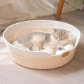 Woven Cat & Small Dog Bed Basket Cushion 18.5in Washable in 3 Colors